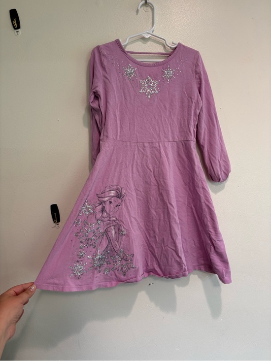 Disney Other - Frozen Elsa Disney 6x Lavender Sparkle Snowflake Dress long sleeve